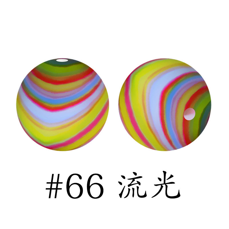 Wholesale 50pcs 16mm Print Silicone Beads Colorful Silicone Water Transfer Beads